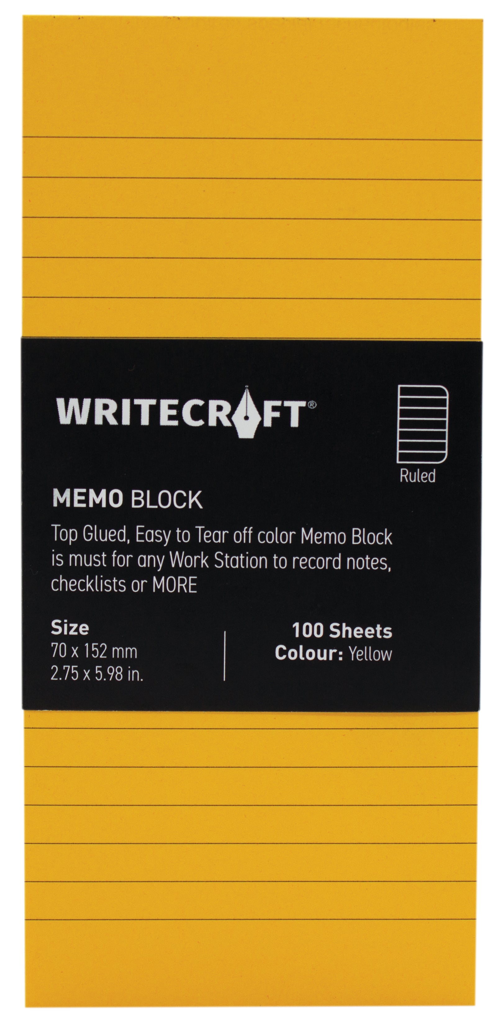 Memo Block - Coloured | Use for Any Work | Station To Record Notes & Checklist | Pack of 1 | 100 Sheets