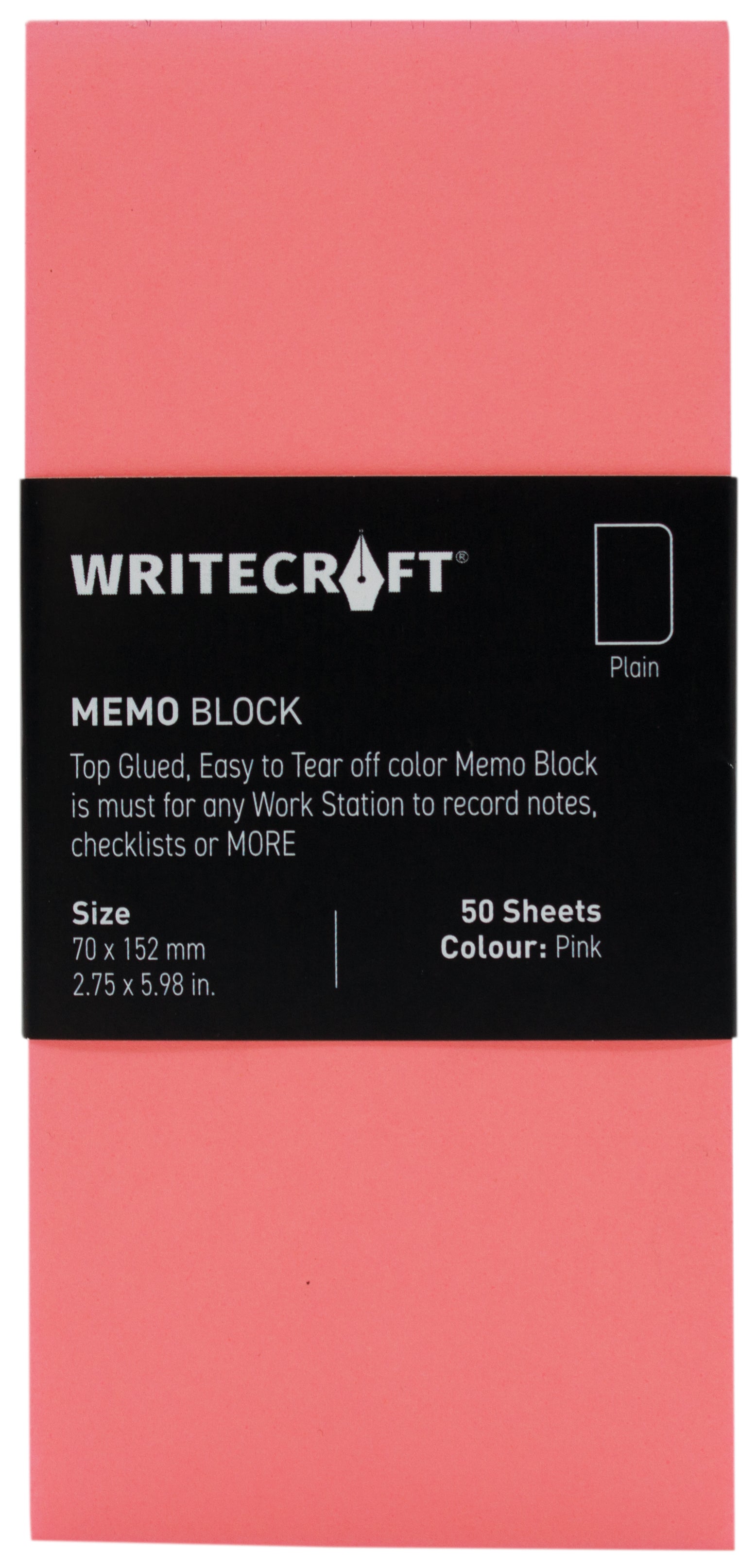 Memo Block - Coloured | Use for Any Work | Station To Record Notes & Checklist | Pack of 1 | 50 Sheets