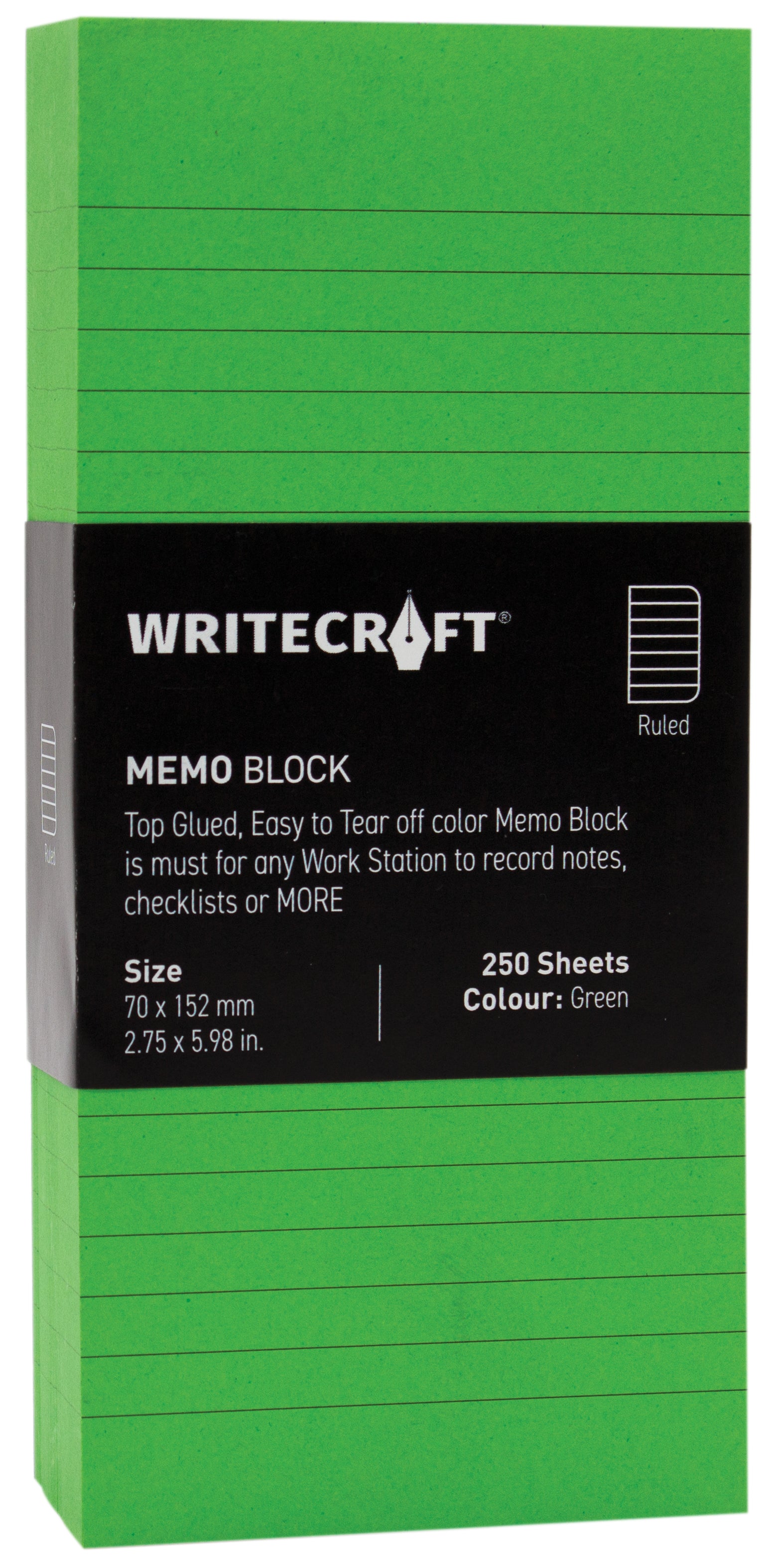 Memo Block - Coloured | Use for Any Work | Station To Record Notes & Checklist | Pack of 1 | 250 Sheets