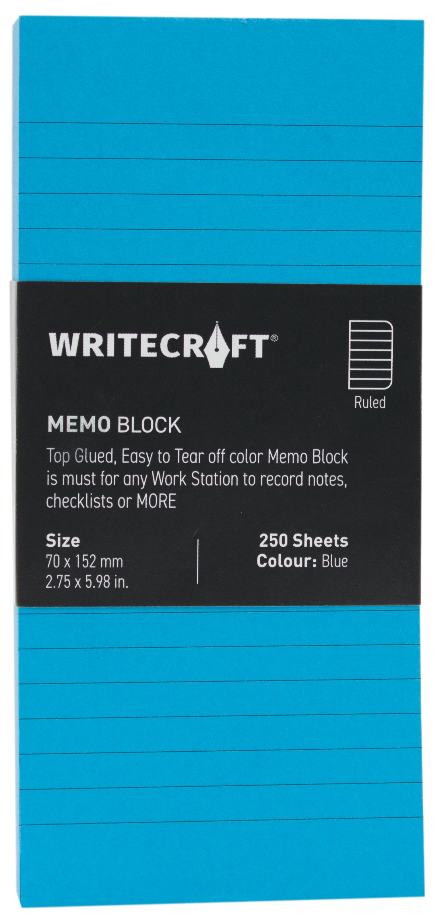 Memo Block - Coloured | Use for Any Work | Station To Record Notes & Checklist | Pack of 1 | 250 Sheets