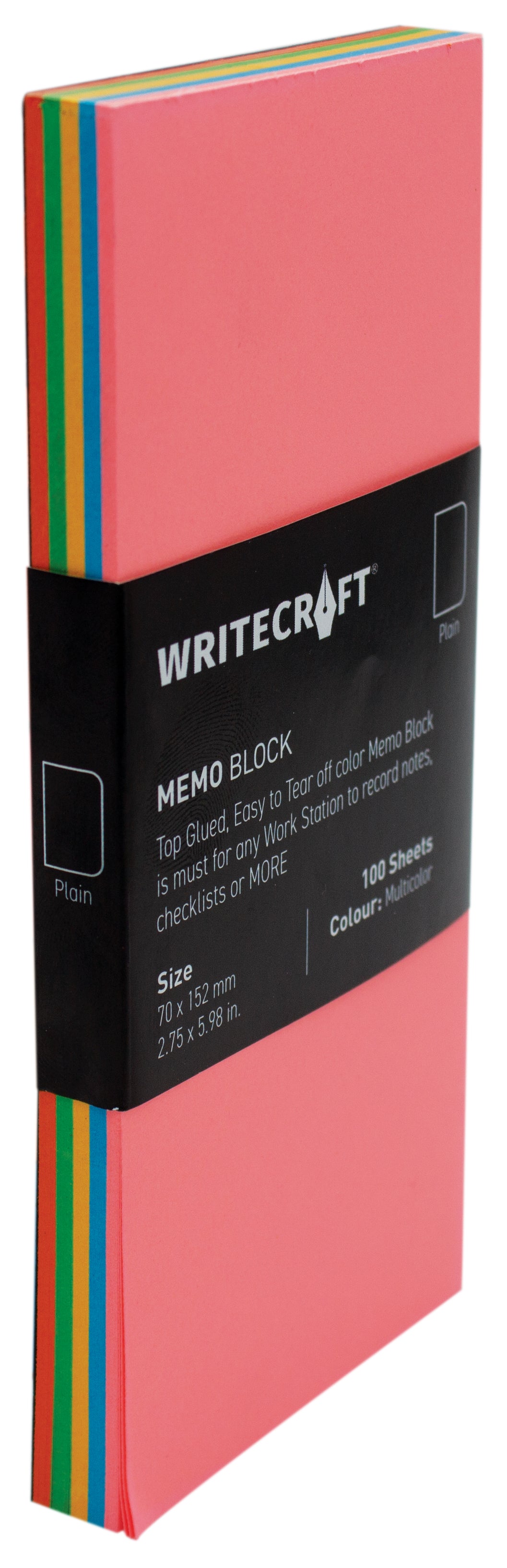 Memo Block - Coloured | Use for Any Work | Station To Record Notes & Checklist | Pack of 1 | 50 Sheets
