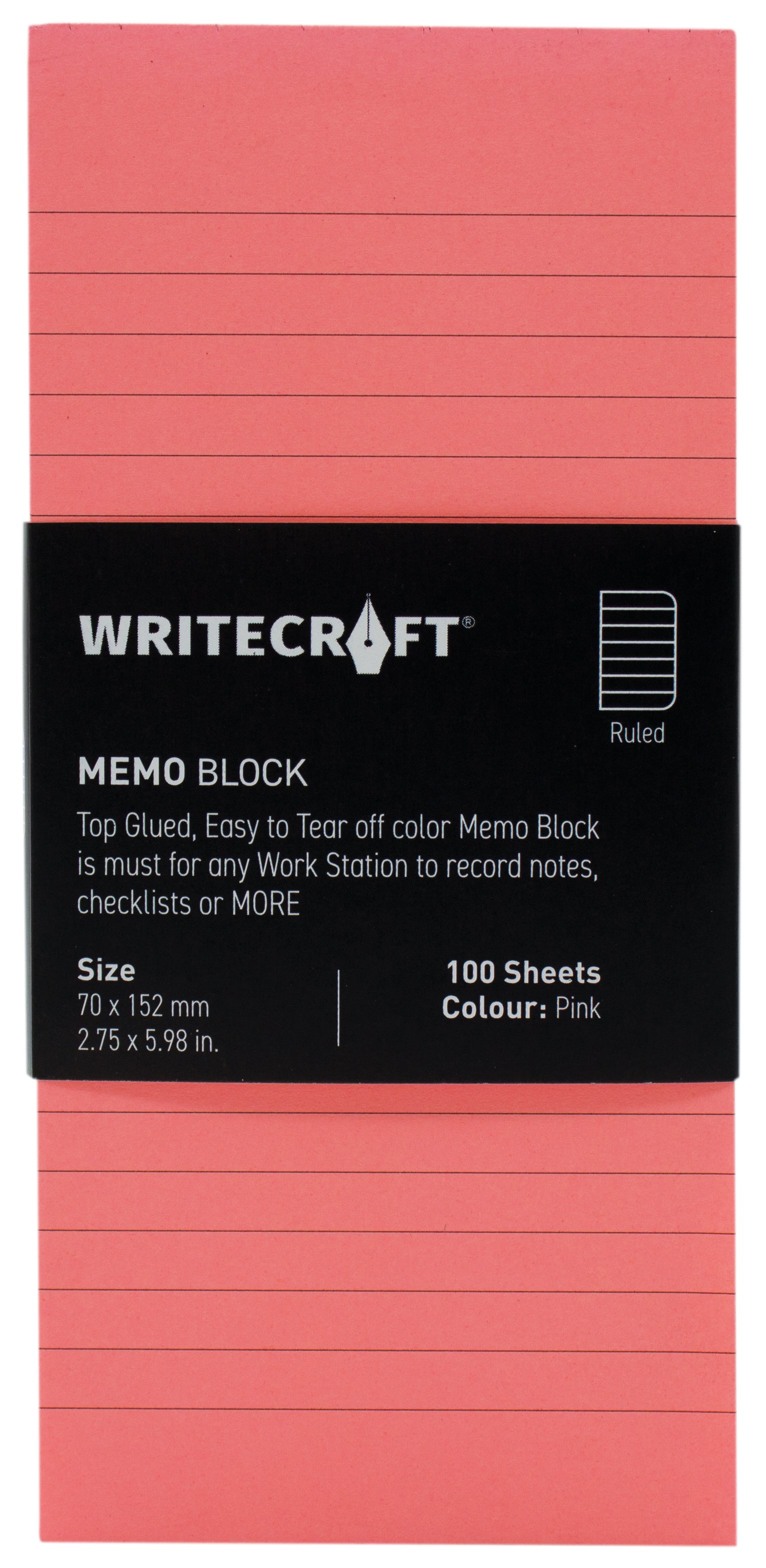 Memo Block - Coloured | Use for Any Work | Station To Record Notes & Checklist | Pack of 1 | 100 Sheets