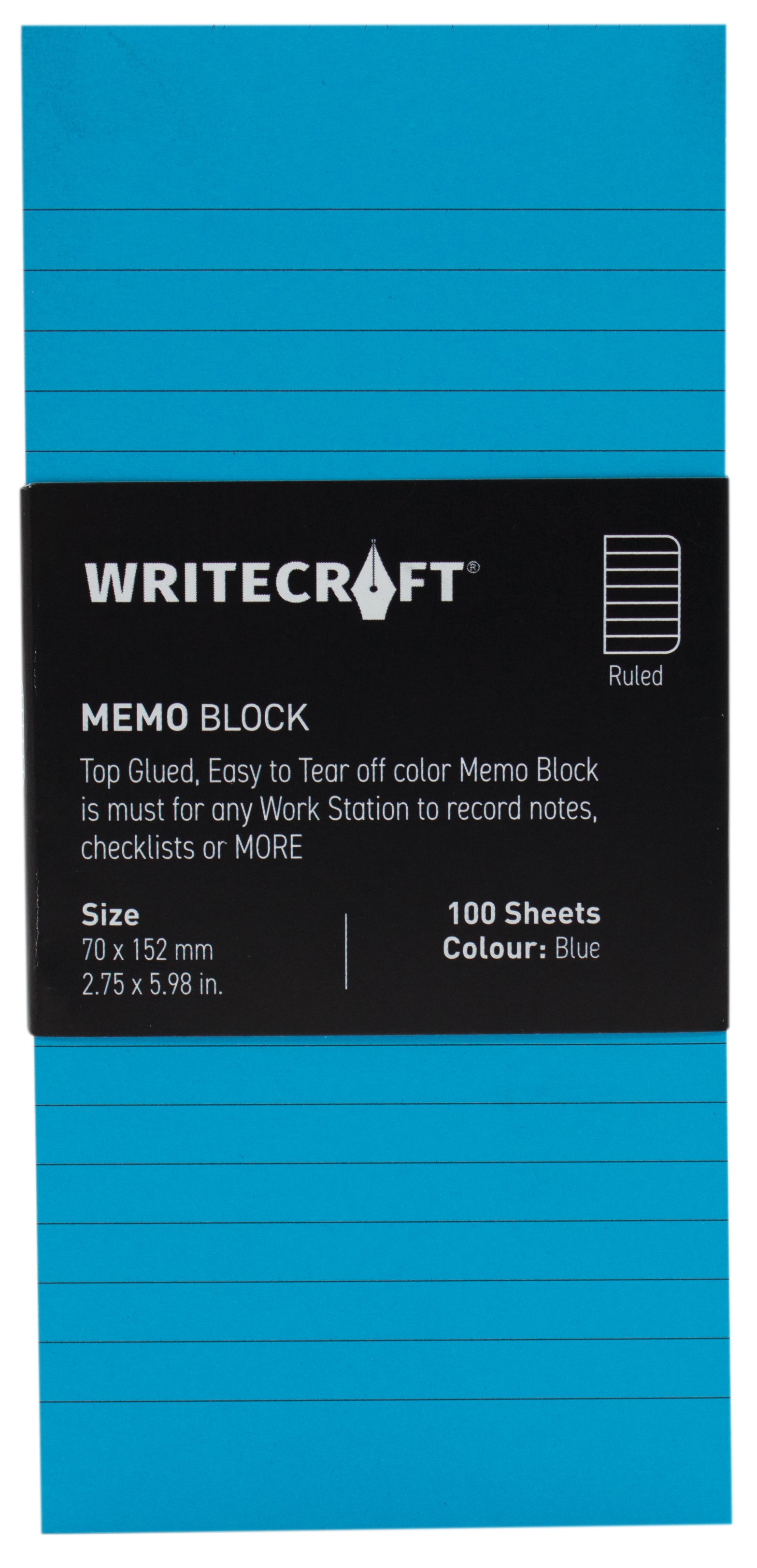 Memo Block - Coloured | Use for Any Work | Station To Record Notes & Checklist | Pack of 1 | 100 Sheets
