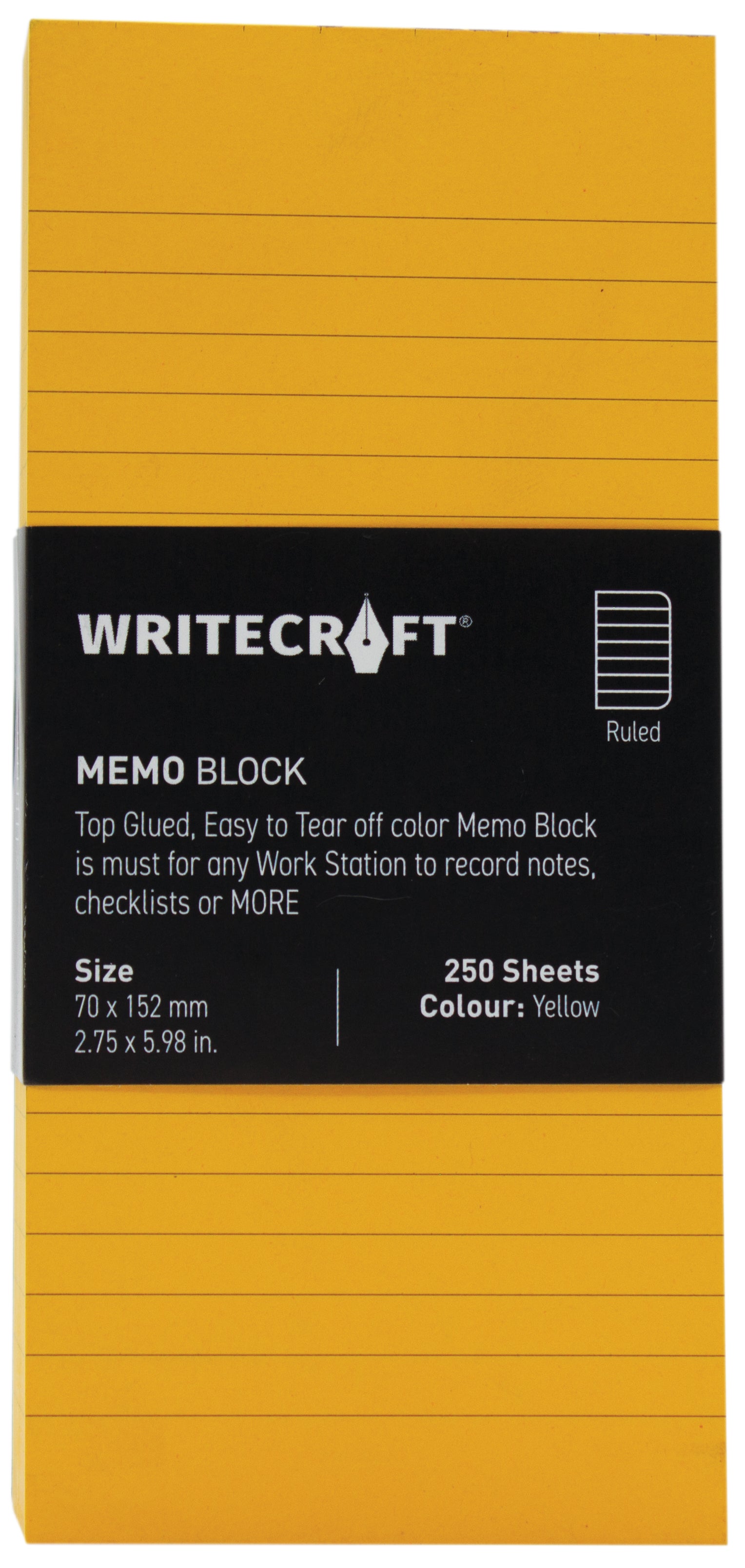 Memo Block - Coloured | Use for Any Work | Station To Record Notes & Checklist | Pack of 1 | 250 Sheets