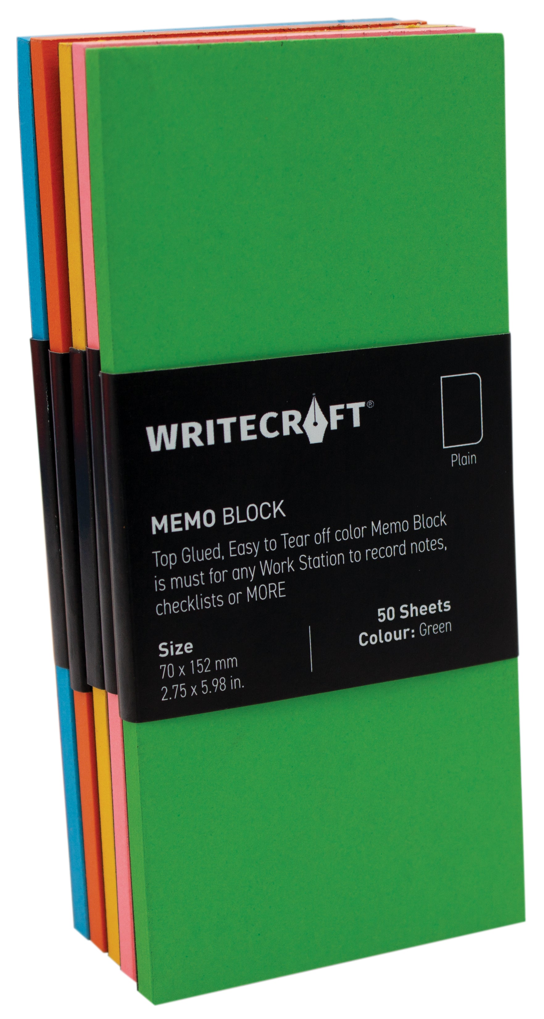 Memo Block - Coloured | Use for Any Work | Station To Record Notes & Checklist | Pack of 1 | 50 Sheets