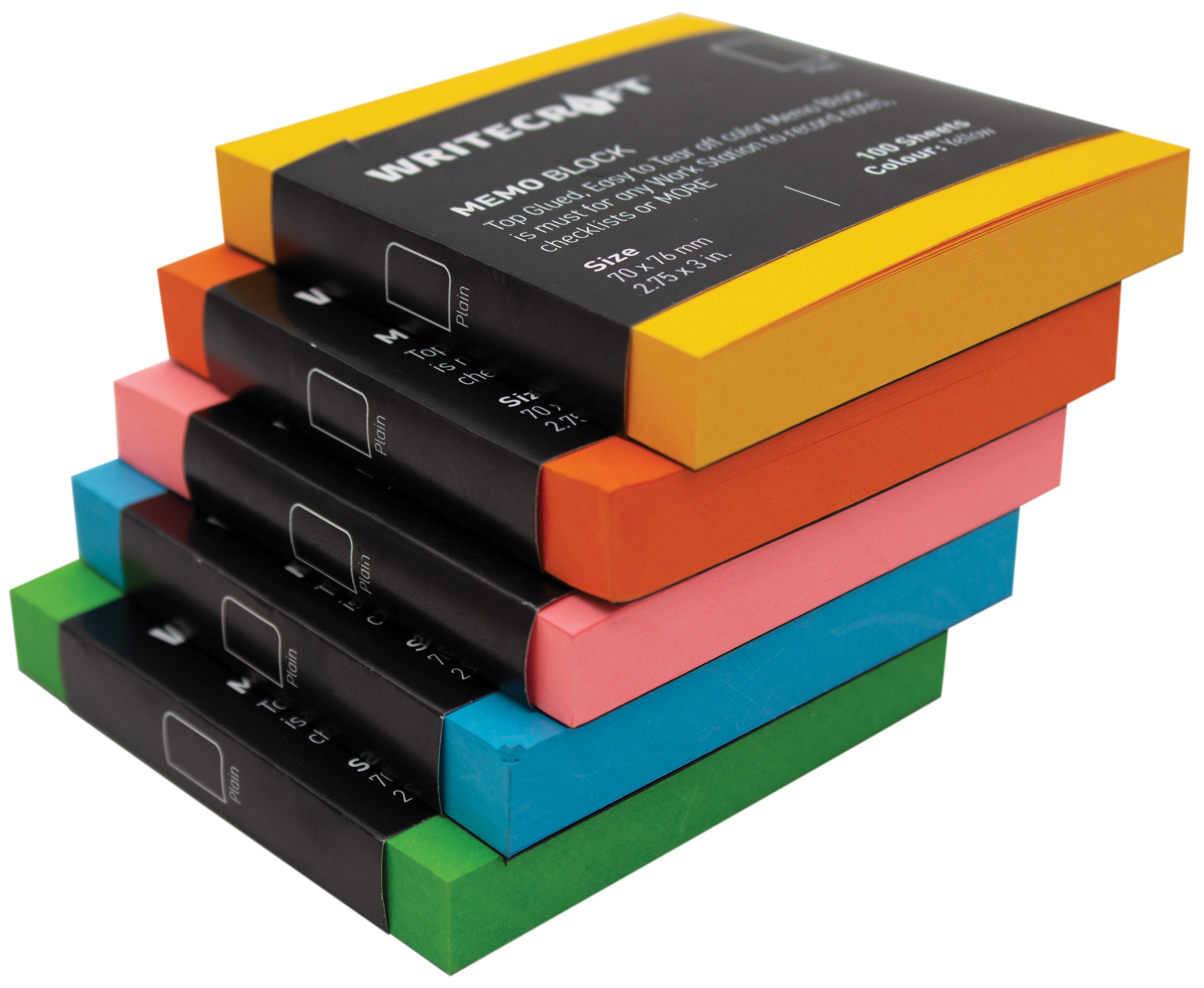 Memo Block - Coloured | Use for Any Work | Station To Record Notes & Checklist | Pack of 1