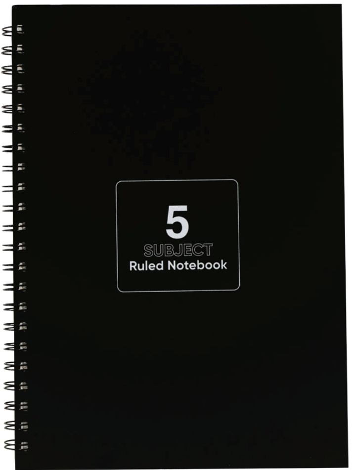 5 Subjects Ruled Notebooks Wiroound - 8.26 x 11.69in